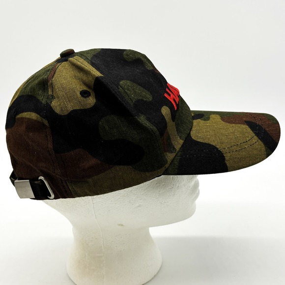 Halo Camo Mens One Size Baseball Hat Strapback Orange Text Hunters Truckers - Picture 4 of 8